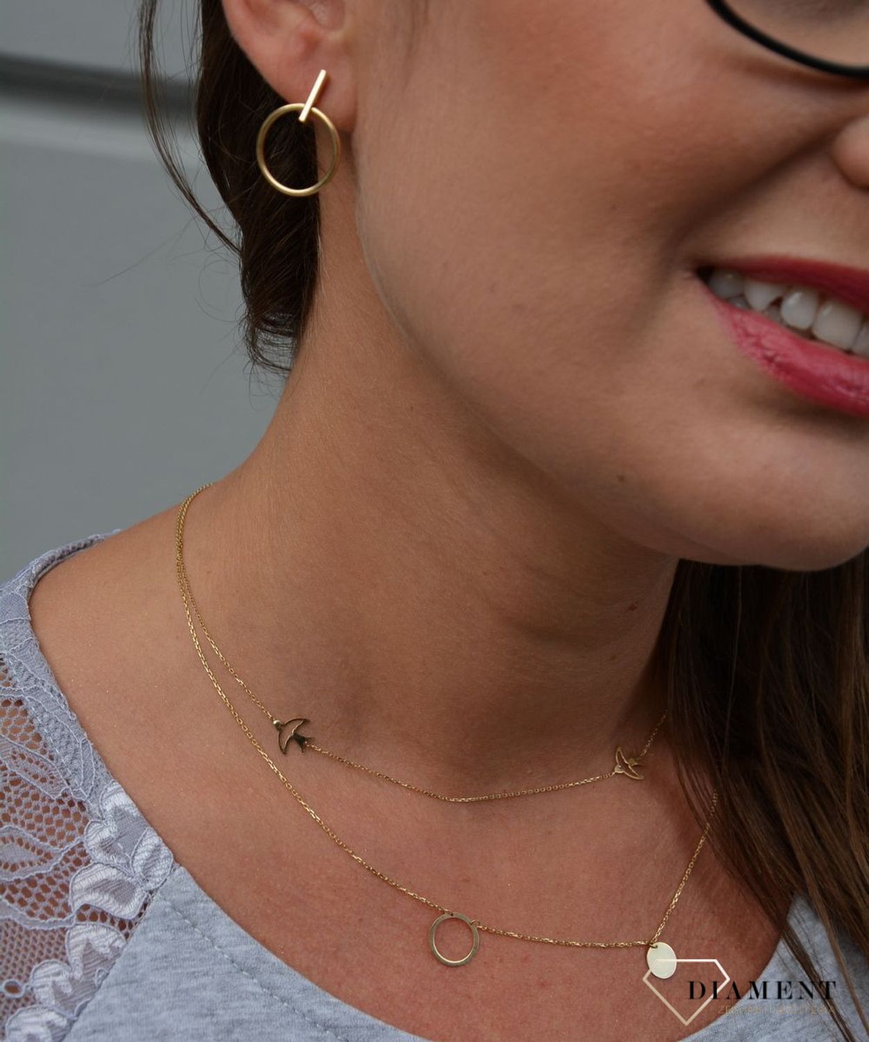 Złoty naszyjnik celebrytka 585 'dwie jaskółki'.jpg